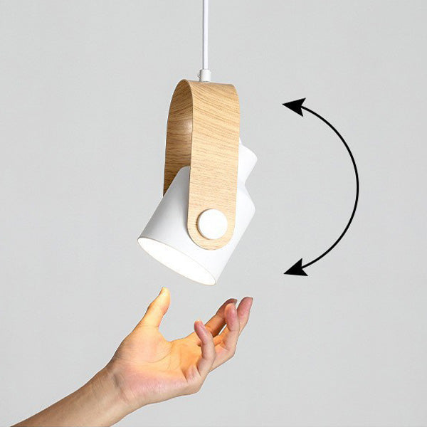 Contemporary Nordic Adjustable Round Cylinder Metal 1-Light Pendant Light For Bedroom