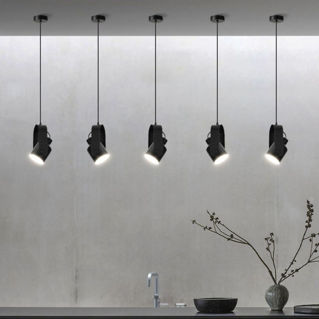 Contemporary Nordic Adjustable Round Cylinder Metal 1-light Pendant Light for Bedroom BulbSquare