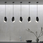 Contemporary Nordic Adjustable Round Cylinder Metal 1-light Pendant Light for Bedroom BulbSquare