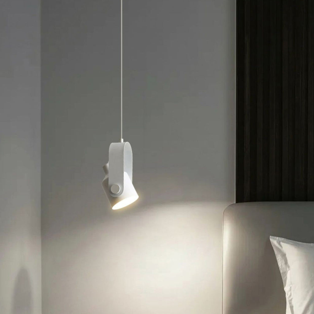 Contemporary Nordic Adjustable Round Cylinder Metal 1-light Pendant Light for Bedroom BulbSquare