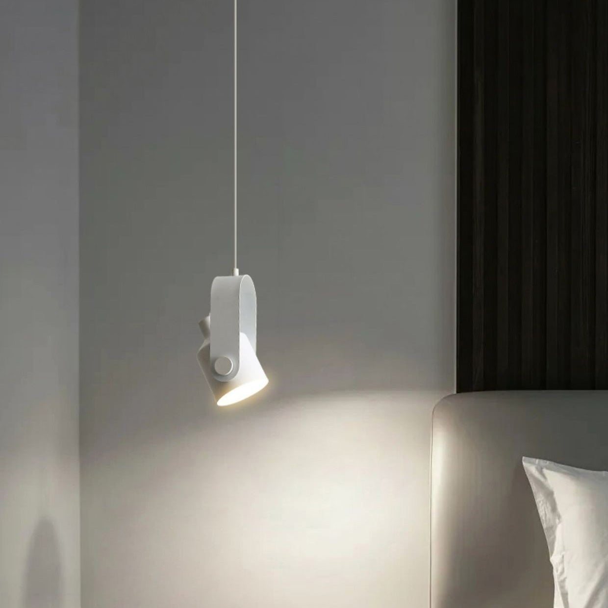 Contemporary Nordic Adjustable Round Cylinder Metal 1-light Pendant Light for Bedroom BulbSquare