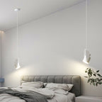 Contemporary Nordic Adjustable Round Cylinder Metal 1-light Pendant Light for Bedroom BulbSquare