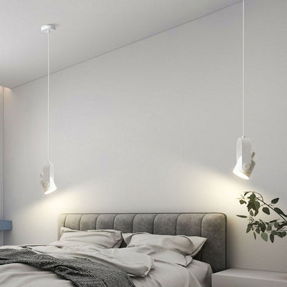 Contemporary Nordic Adjustable Round Cylinder Metal 1-Light Pendant Light For Bedroom