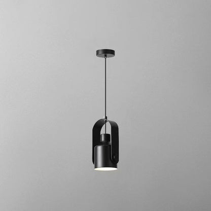 Contemporary Nordic Adjustable Round Cylinder Metal 1-Light Pendant Light For Bedroom