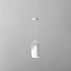 Contemporary Nordic Adjustable Round Cylinder Metal 1-light Pendant Light for Bedroom BulbSquare