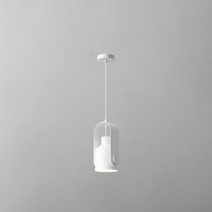 Contemporary Nordic Adjustable Round Cylinder Metal 1-Light Pendant Light For Bedroom