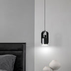 Contemporary Nordic Adjustable Round Cylinder Metal 1-light Pendant Light for Bedroom BulbSquare