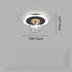 Contemporary Creative Round Orb Flower Triangle Iron Acrylic LED Semi-Flush Mount Ceiling Light For Hallway