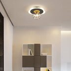 Contemporary Creative Round Orb Flower Triangle Iron Acrylic LED Semi-Flush Mount Ceiling Light For Hallway