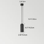 Contemporary Nordic Round Cylinder Iron Aluminum 1-light Pendant Light for Bedroom BulbSquare