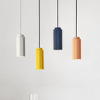 Contemporary Nordic Round Cylinder Iron Aluminum 1-light Pendant Light for Bedroom BulbSquare