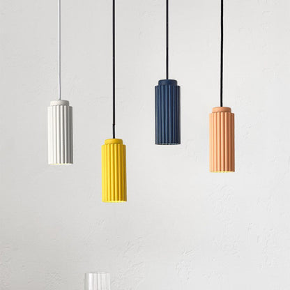 Contemporary Nordic Round Cylinder Iron Aluminum 1-Light Pendant Light For Bedroom