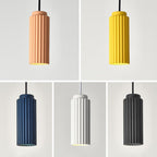 Contemporary Nordic Round Cylinder Iron Aluminum 1-light Pendant Light for Bedroom BulbSquare