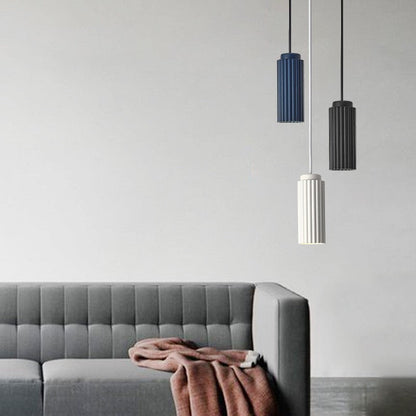 Contemporary Nordic Round Cylinder Iron Aluminum 1-Light Pendant Light For Bedroom
