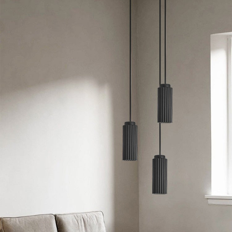 Contemporary Nordic Round Cylinder Iron Aluminum 1-Light Pendant Light For Bedroom
