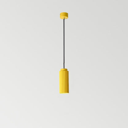 Contemporary Nordic Round Cylinder Iron Aluminum 1-Light Pendant Light For Bedroom