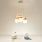 Lumendat Contemporary Creative Kids Cartoon Airplane Orb Wood Iron Glass 3-Light Chandelier For Bedroom Lumendat