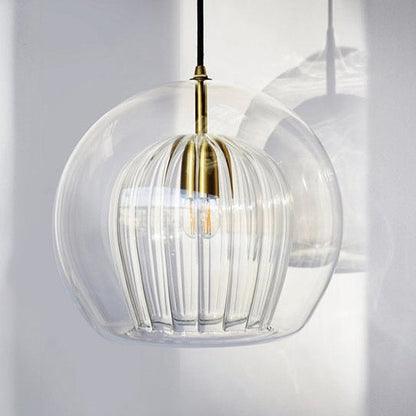 Contemporary Nordic Round Orb Iron Glass 1-Light Pendant Light For Dining Room