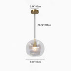 Contemporary Nordic Round Orb Iron Glass 1-Light Pendant Light For Dining Room