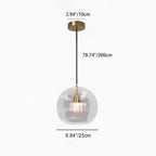 Contemporary Nordic Round Orb Iron Glass 1-Light Pendant Light For Dining Room