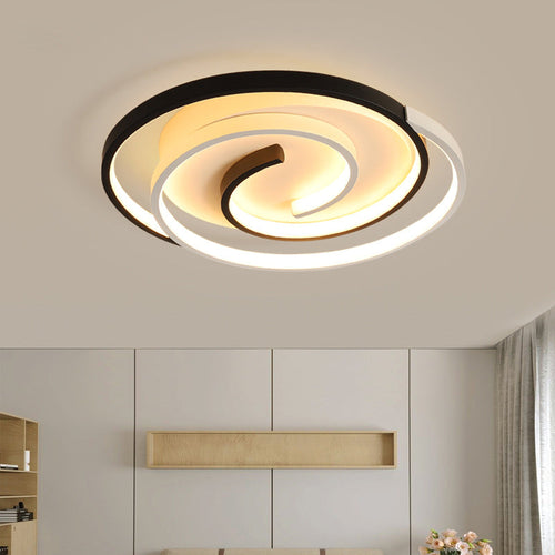 Modern Minimalist Round Square Diamond Acrylic Iron LED Flush Mount Ceiling Light for Bedroom