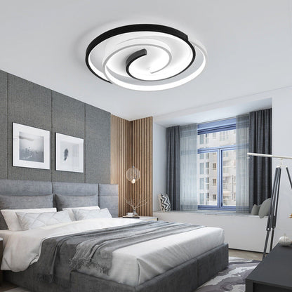 Modern Minimalist Round Square Diamond Acrylic Iron LED Flush Mount Ceiling Light for Bedroom