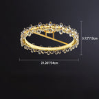 Contemporary Creative Floral Round Circle Iron Crystal LED Semi-Flush Mount Ceiling Light For Bedroom