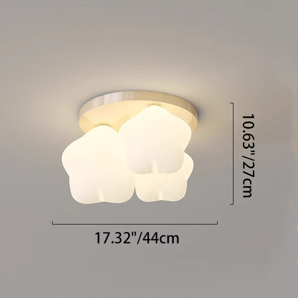 Contemporary Nordic Cute Kids Cartoon Star Round PE Iron LED Semi-Flush Mount Ceiling Light For Bedroom