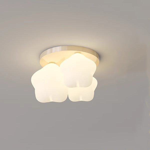 Contemporary Nordic Cute Kids Cartoon Star Round PE Iron LED Semi-Flush Mount Ceiling Light For Bedroom