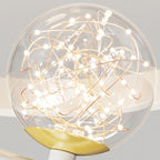 Contemporary Creative Round Orb Curve Iron Silicone Glass Acrylic LED Semi-Flush Mount Ceiling Light For Hallway
