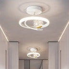 Contemporary Creative Round Orb Curve Iron Silicone Glass Acrylic LED Semi-Flush Mount Ceiling Light For Hallway