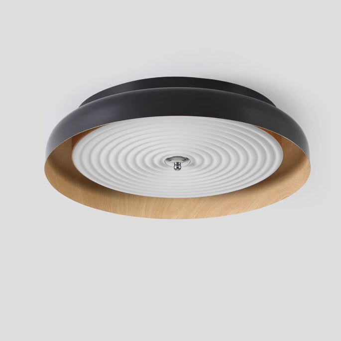 Modern Mid-century Dish Shape Round Iron Acrylic LED Flush Mount Ceiling Light for Bedroom
