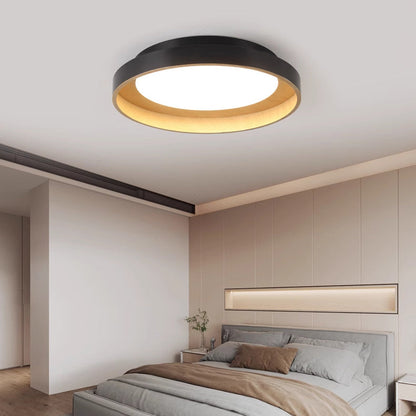 Modern Mid-century Dish Shape Round Iron Acrylic LED Flush Mount Ceiling Light for Bedroom