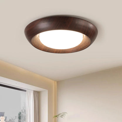 Modern Mid-century Dish Shape Round Iron Acrylic LED Flush Mount Ceiling Light for Bedroom