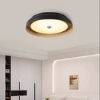 Modern Mid-century Dish Shape Round Iron Acrylic LED Flush Mount Ceiling Light for Bedroom