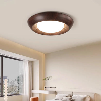 Modern Mid-century Dish Shape Round Iron Acrylic LED Flush Mount Ceiling Light for Bedroom