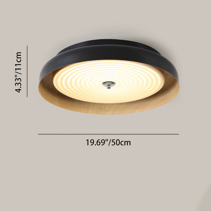 Modern Mid-century Dish Shape Round Iron Acrylic LED Flush Mount Ceiling Light for Bedroom