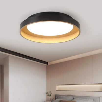 Modern Mid-century Dish Shape Round Iron Acrylic LED Flush Mount Ceiling Light for Bedroom