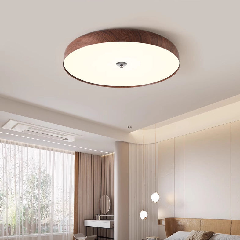 Modern Mid-century Dish Shape Round Iron Acrylic LED Flush Mount Ceiling Light for Bedroom