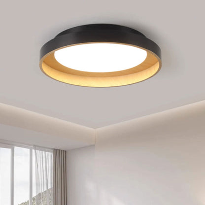 Modern Mid-century Dish Shape Round Iron Acrylic LED Flush Mount Ceiling Light for Bedroom