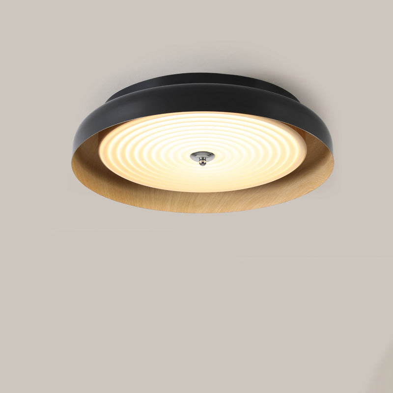 Modern Mid-century Dish Shape Round Iron Acrylic LED Flush Mount Ceiling Light for Bedroom