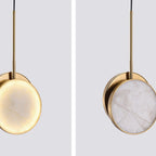 Contemporary Nordic Round Hardware Marble LED Pendant Light For Bedroom