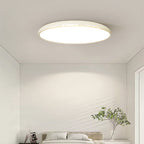 Contemporary Nordic Cream Round Iron LED Flush Mount Ceiling Light for Bedroom