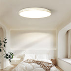 Contemporary Nordic Cream Round Iron LED Flush Mount Ceiling Light for Bedroom
