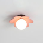 Contemporary Nordic Floral Orb Resin 1-Light Semi-Flush Mount Ceiling Light For Hallway