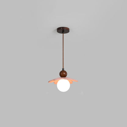 Contemporary Scandinavian Floral Orb Resin 1-Light Pendant Light For Bedroom