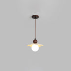 Contemporary Scandinavian Floral Orb Resin 1-Light Pendant Light For Bedroom