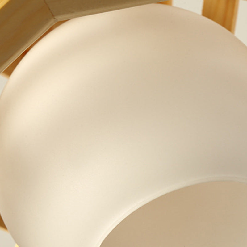 Modern Minimalist Prism Wood Glass 1-Light Pendant Light For Dining Room