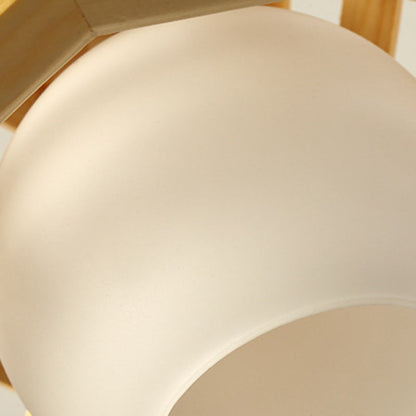 Modern Minimalist Prism Wood Glass 1-Light Pendant Light For Dining Room