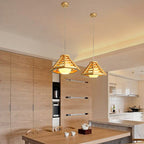 Modern Minimalist Prism Wood Glass 1-Light Pendant Light For Dining Room